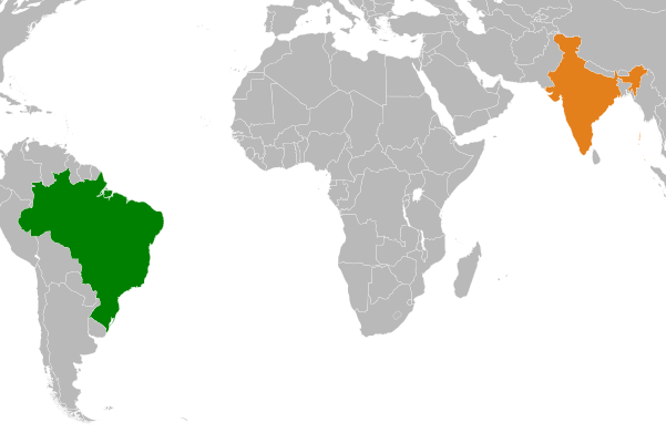 India And Brazil Map India Brazil On Defence Industry Global Outreach Held - Indiaties